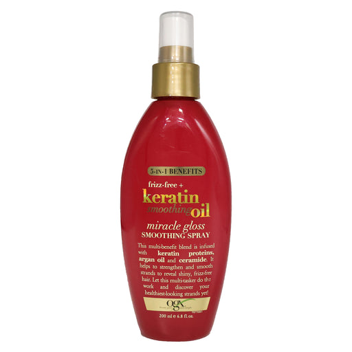 Ogx Keratin Smoothing Oil Miracle Gloss Spray, 6.8 Oz.