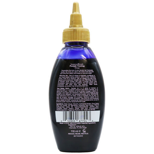 Ogx Blonde Enhanced Purple Toning Drops, 4 Oz.