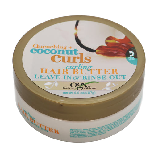 Ogx Coconut Curls Curling Hair Butter Leave In Or Rinse Out, 6.6 Oz.