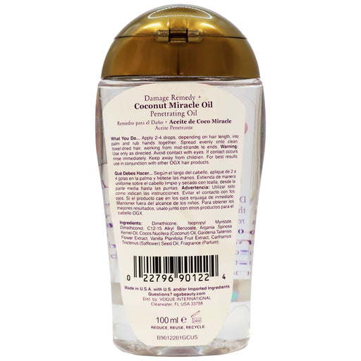 Ogx Coconut Miracle Oil Penetrating Oil 3.3 Oz.