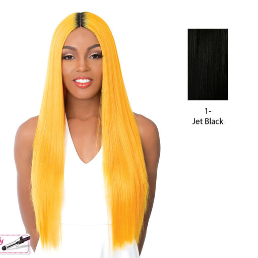 Synthetic 4" Deep Center Parting Lace Wig Paulonia,Black