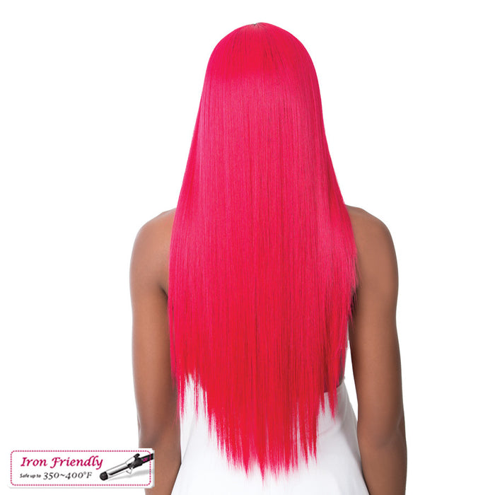 Synthetic 4" Deep Center Parting Lace Wig Paulonia,Att Fuchsia Red