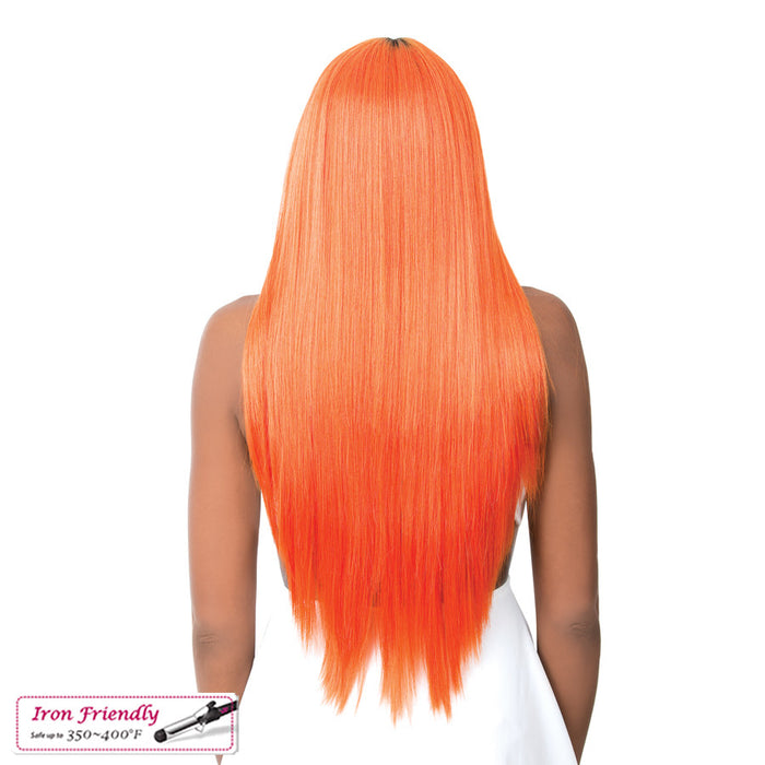 Synthetic 4" Deep Center Parting Lace Wig Paulonia,Att Orange