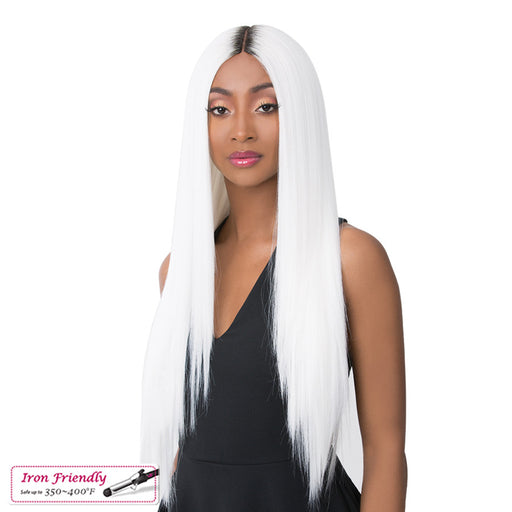 Synthetic 4" Deep Center Parting Lace Wig Paulonia,Att White