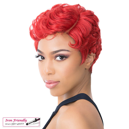 Synthetic Full Wig Pin Curl 202,Scarlet