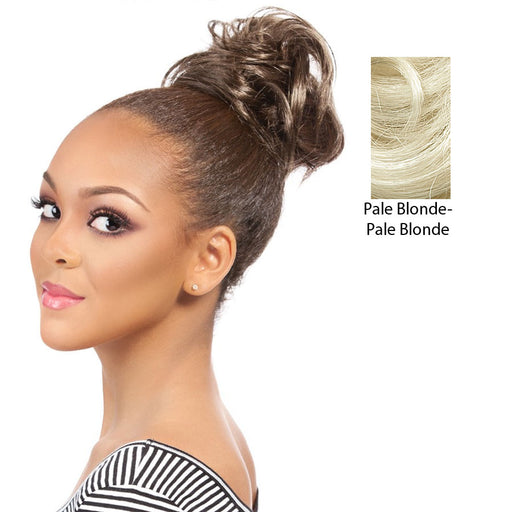 Synthetic Hair Bun Extensions Chignon Hairpiece Style Instant Volum For Your Up-Do - Ponytail Sweetie Natural Curl,Pale Blonde