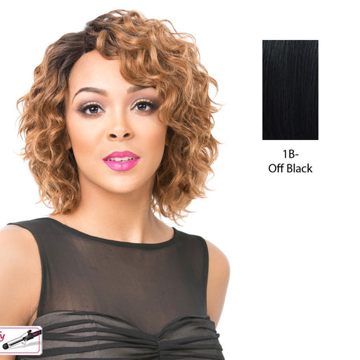 100% Brazilian Human Hair Part S Lace Front Wig Catria,Off Black