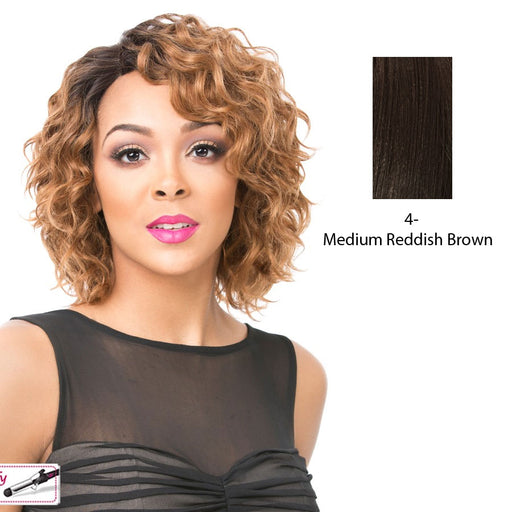 100% Brazilian Human Hair Part S Lace Front Wig Catria,Dark Brown