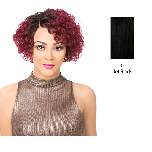 100% Remi Human Hair Part S Wavy Bob Lace Front Wig Willa,Black