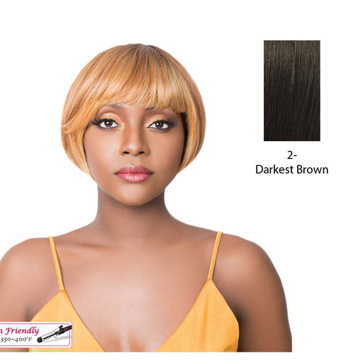 Quality Synthetic Wig Q Bory,Darkest Brown
