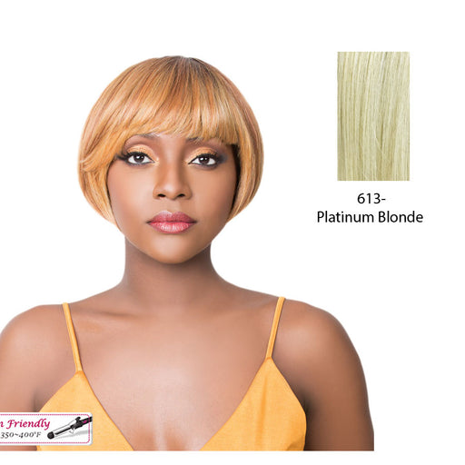 Quality Synthetic Wig Q Bory,Platinum Blonde