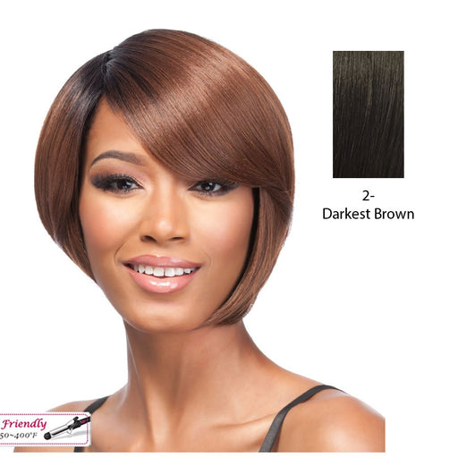 Synthetic Quality Full Wig Short - Q-Cello,Darkest Brown