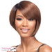 Synthetic Quality Full Wig Short - Q-Cello,Dark Brown Roots With Light Auburn