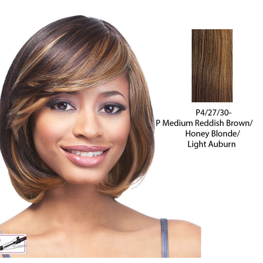 Futura Synthetic Quality Full Wig - Q-Cinnamon,Streaked Blend Of Medium Brown, Strawberry Blonde, And Light Auburn