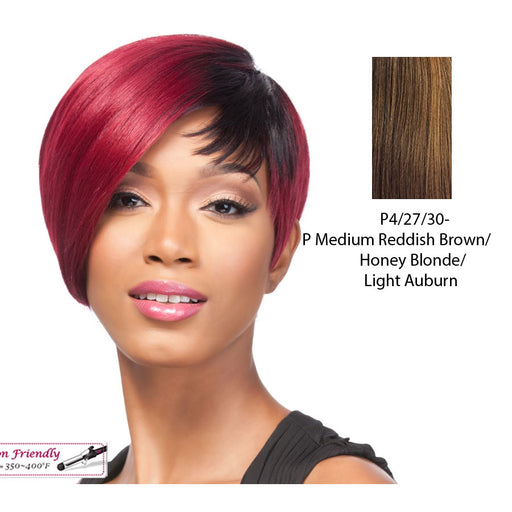Synthetic Hair Wig Q Cristine,Streaked Blend Of Medium Brown