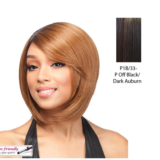 Futura Friendly Wig - Q Elis,Off Black Base With Dark Auburn Highlights