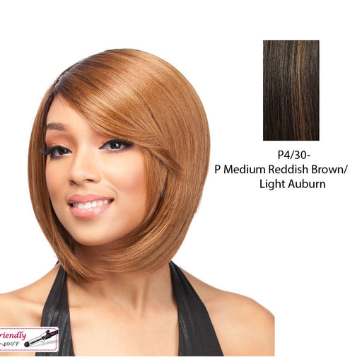 Futura Friendly Wig - Q Elis,Medium Brown Base With Light Auburn Highlights