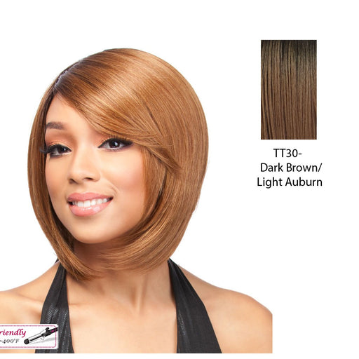 Futura Friendly Wig - Q Elis,Dark Brown Roots With Light Auburn