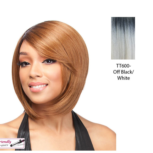 Futura Friendly Wig - Q Elis,Off Black Roots With White