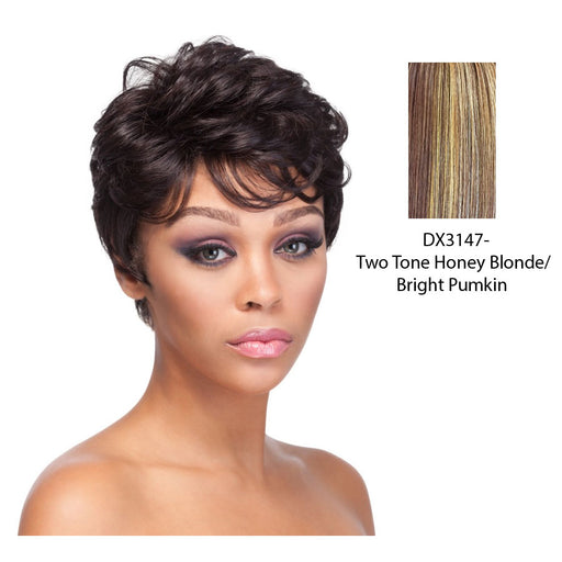 100% Human Hair Mix Quality Wig Hh Rosie,Two Tone Frost Blend Of Strawberry Blonde And Bright Pumpkin Layer Over Gold Light Auburn Bottom