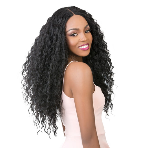 Vixen X 100% Human Hair Premium Mix Full Lace Wig Vixen X Neo French Wave,Off Black