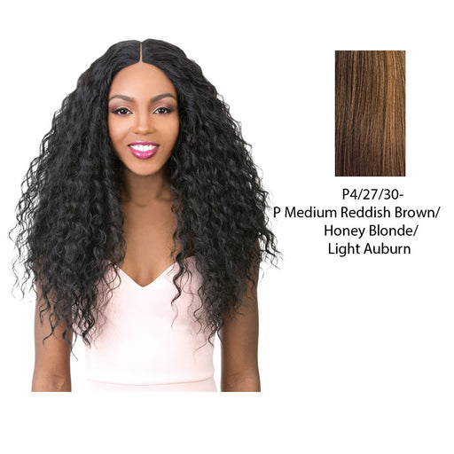 Vixen X 100% Human Hair Premium Mix Full Lace Wig Vixen X Neo French Wave,Streaked Blend Of Medium Brown