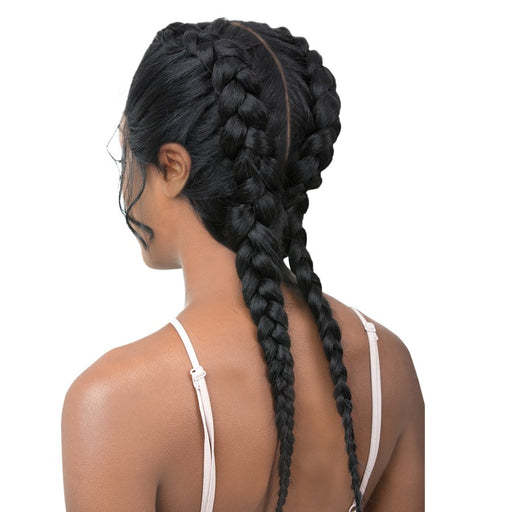 Vixen X 100% Human Hair Premium Mix Full Lace Wig Vixen X Yaki Straight,Off Black