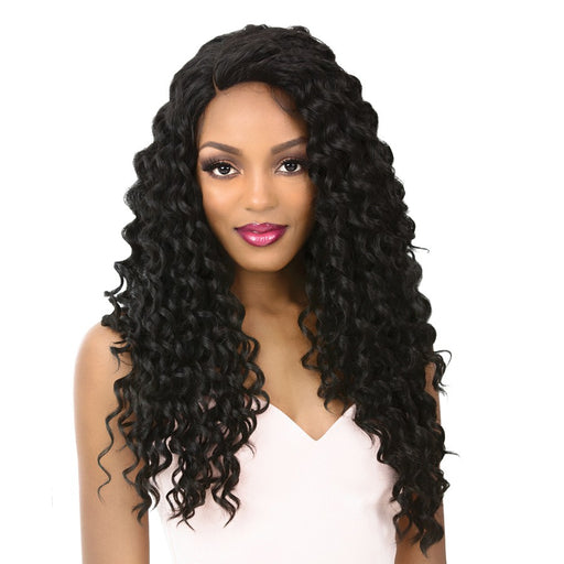 100% Human Hair Blend With Vixen Y Three Way Lace Part Ripple Wave - Vixen Y Ripple Wave,Off Black