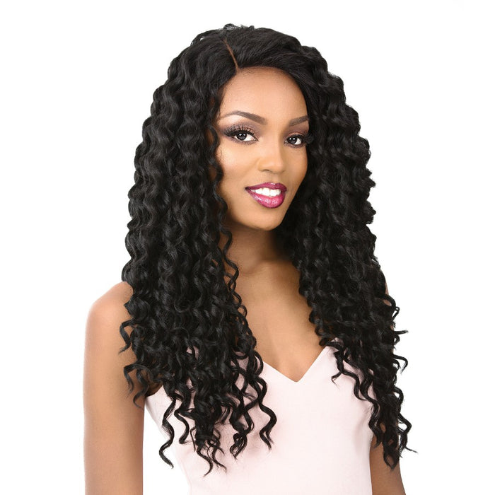 100% Human Hair Blend With Vixen Y Three Way Lace Part Ripple Wave - Vixen Y Ripple Wave,Off Black