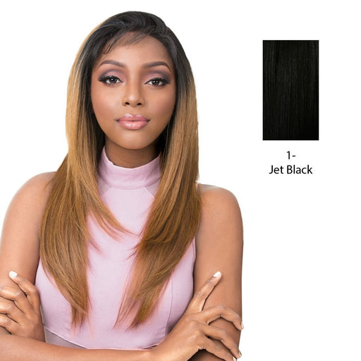 Vixen Y 100% Human Hair Premium Mix Full Lace Wig Vixen Y Yaki Straight,Black