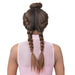 Vixen Y 100% Human Hair Premium Mix Full Lace Wig Vixen Y Yaki Straight,Two Tone Off Black + Strawberry Blonde