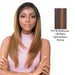 Vixen Y 100% Human Hair Premium Mix Full Lace Wig Vixen Y Yaki Straight,Off Black Base With Light Auburn Highlights