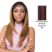 Vixen Y 100% Human Hair Premium Mix Full Lace Wig Vixen Y Yaki Straight,Two Tone Mix Off Black + Burgundy + Red