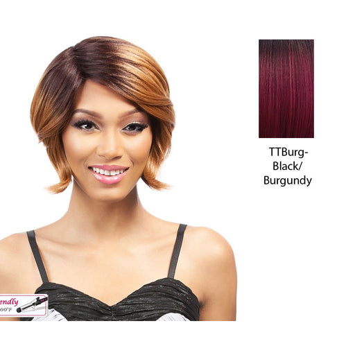 Synthetic Quality Wigs - Q Nana,Black Roots With Burgundy