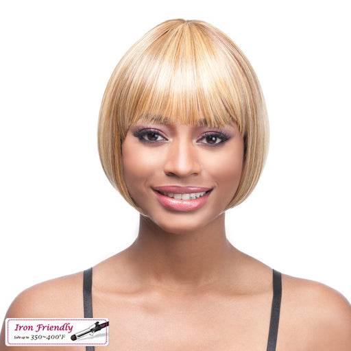 Nancy Synthetic Wig,Two Tone Frost Blend Of Strawberry Blonde Layer Over With Honey Blonde Bottom