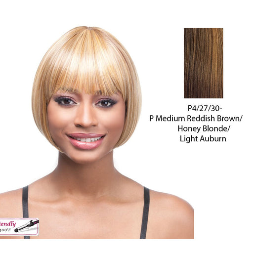 Nancy Synthetic Wig,Streaked Blend Of Medium Brown, Strawberry Blonde, And Light Auburn
