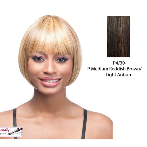Nancy Synthetic Wig,Medium Brown Base With Light Auburn Highlights