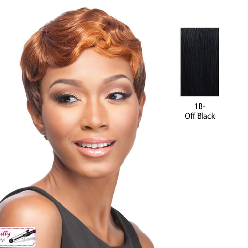 Piettra Synthetic Wig,Off Black