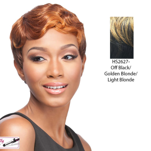 Piettra Synthetic Wig,Off Black Base With Golden Blonde And Light Blonde Top