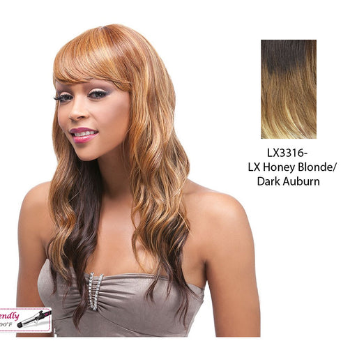 Futura Synthetic Quality Full Wig - Q-Silvia,Two Tone Frost Blende Of Dark Aurburn Over Honey Blonde Bottom