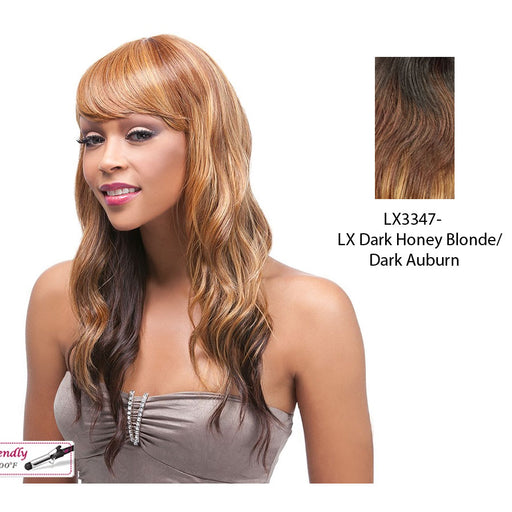 Futura Synthetic Quality Full Wig - Q-Silvia,Two Tone Frost Blende Of Dark Aurburn Over Dark Honey Blonde Bottom