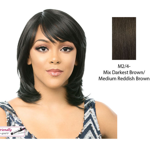 Futura Synthetic Quality Full Wig - Q-Sincere,Mix Of Darkest Brown And Medium Brown