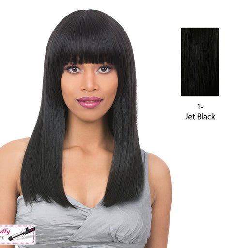 Slight Side Framed Cut Style With Heat Resistant Synthetic Wig - Raven,Black