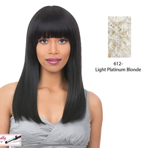 Slight Side Framed Cut Style With Heat Resistant Synthetic Wig - Raven,Pale Blonde