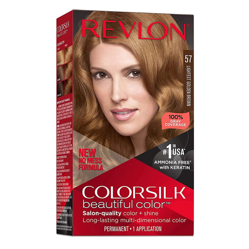 Revlon Colorsilk Beautiful Color Permanent Hair Color 57 Lightest Golden Brown