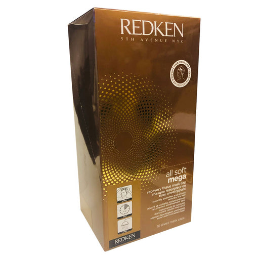 Redken All Soft Mega Recovery Tissue Mask Cap,Sheet Mask,10/PK