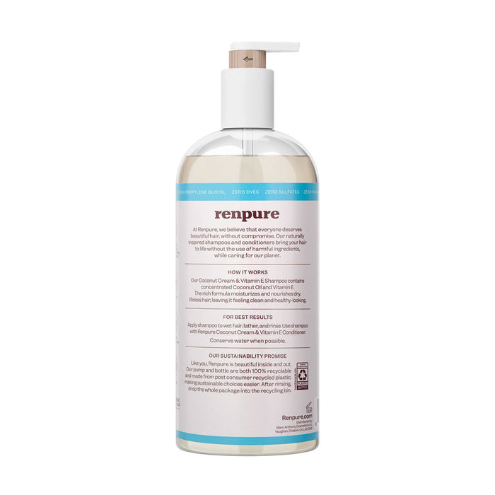 Renpure Coconut Cream and Vitamin E Nourishing Shampoo, 32 Oz.