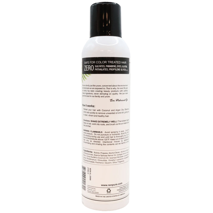 Renpure Solution Coconut and Argan Oil Dry Shampoo 5.75 Oz.