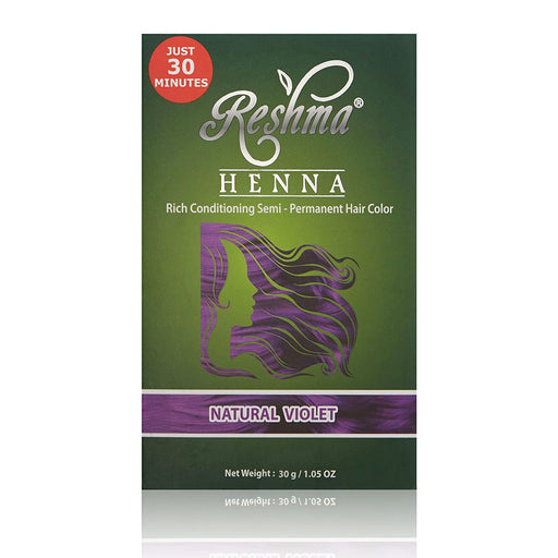 Reshma Henna 30-MinuteSemi-Permanent Hair Color in Natural Violet 1.05 Oz.