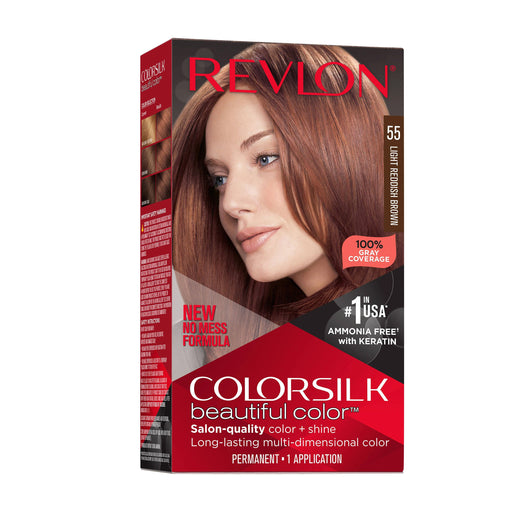 Revlon Colorsilk Beautiful Color Permanent Hair Color 55 Light Reddish Brown